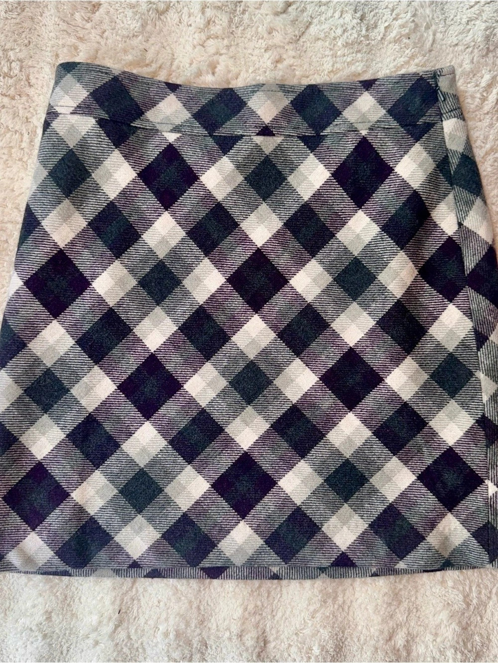 LOFT Plaid Mini Skirt Purple & Gray Size 4 Like New
